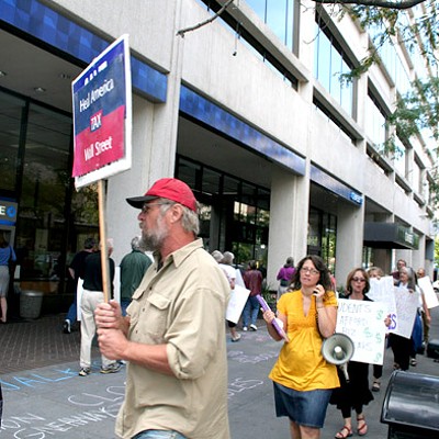 Downtown protesters decry Chase banking profits