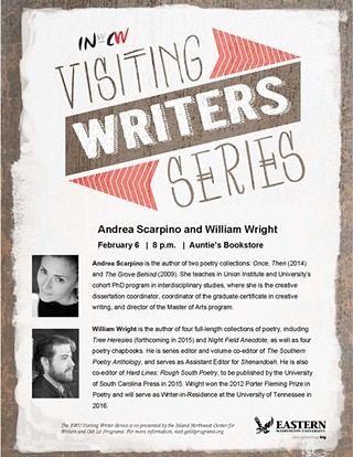 EWU Visiting Writers Series: William Wright & Andrea Scarpino