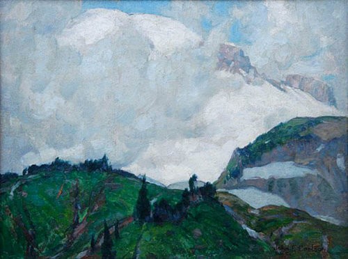 John F. Carlson (American, 1875–1945), "Western #6 Out of the Mist, Mt. Rainier," 1921.