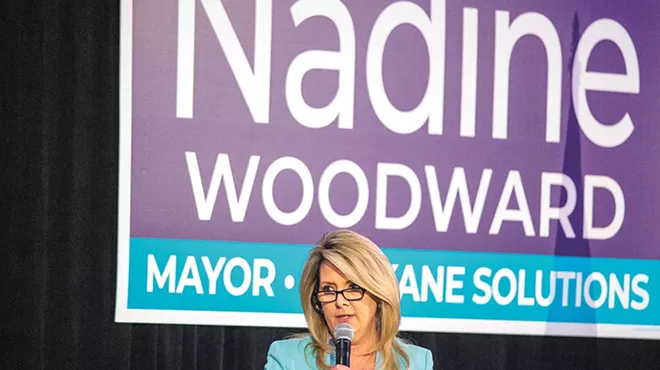 Image: Mayoral candidate Nadine Woodward's latest policy announcement: No talking with the Inlander