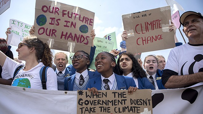 Protesting climate change, young people take to streets in a global strike