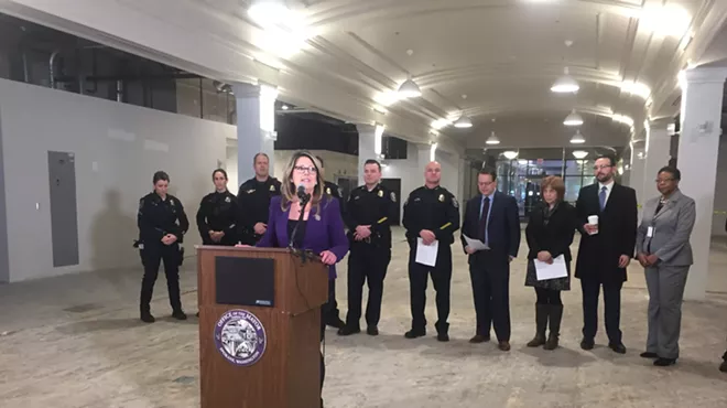 Image: Spokane Mayor Nadine Woodward announces location for downtown police precinct, claims that downtown is "thriving"