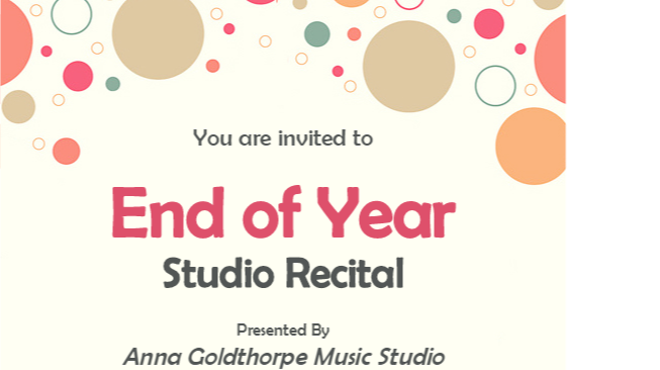 Anna Goldthorpe Music Studio Recital