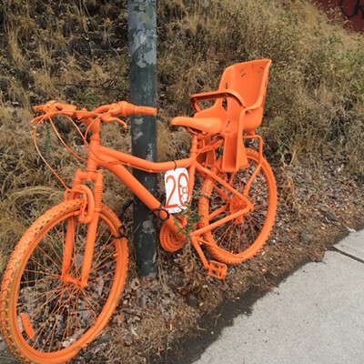 Orange bikes on South Hill not "ghost bikes," they were advertisements
