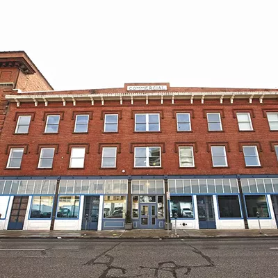 Image: From blue to green: The BlueStar building is now a weed-processing facility