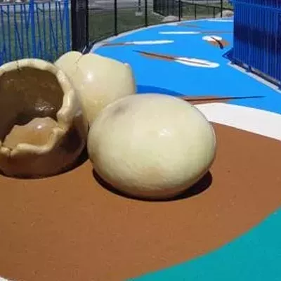 Image: People keep stealing the giant toy eggs from Spokane Valley's Discovery Playground