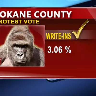 Image: The "protest vote" for president was three times higher in Spokane County than in 2012