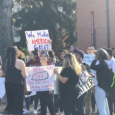 Protests and racist graffiti in the wake of Trump's election, Hutto charged with murder, and other news to start your day