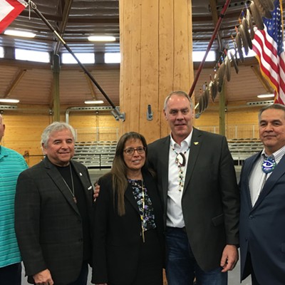 Image: Interior Secretary Zinke visits Spokane Tribe to talk Grand Coulee reparations, opioid crisis