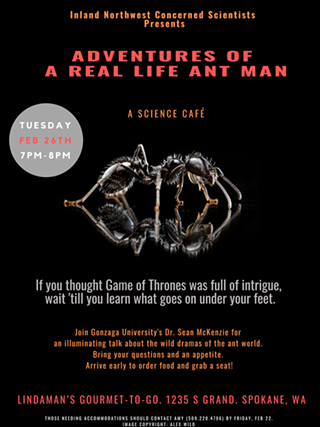 [CANCELLED] Adventures of a Real-Life Ant Man: A Science Cafe