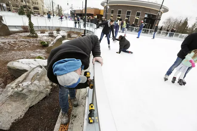 Image: Saturday at the Riverfront Park Ice Ribbon on the Opening Weekend