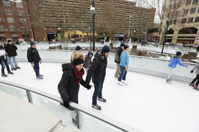 Saturday at the Riverfront Park Ice Ribbon on the Opening Weekend