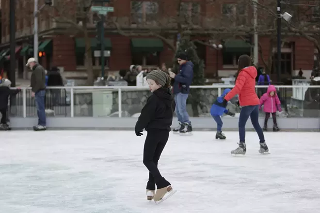 Image: Saturday at the Riverfront Park Ice Ribbon on the Opening Weekend