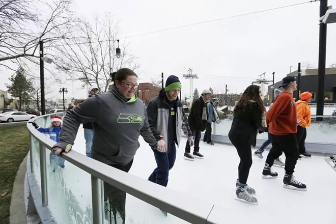 Image: Saturday at the Riverfront Park Ice Ribbon on the Opening Weekend
