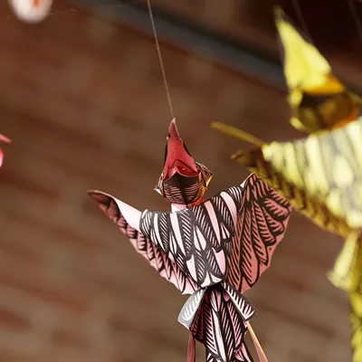 Image: Artist Reinaldo Gil Zambrano and his Bird Murmuration