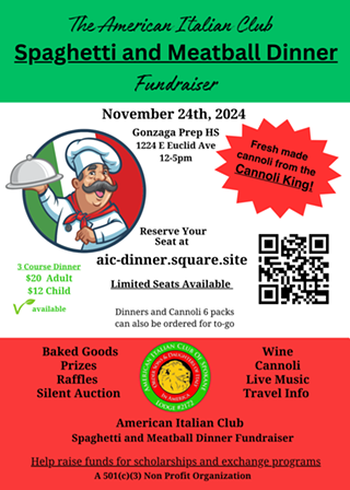 Image: American Italian Club Spaghetti Dinner