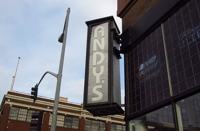 Outside Andy's Bar & Grill.