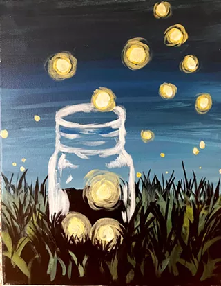 Image: Artvana Paint & Sip Class August 2025 - Fireflies