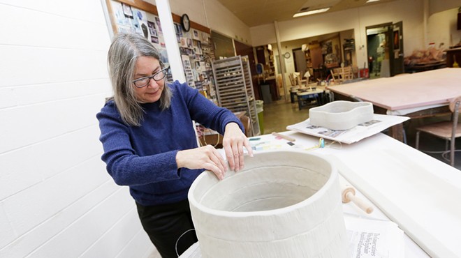 Before retiring from EWU, ceramics instructor Lisa Nappa partakes in one last faculty art showcase