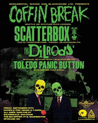 Image: Coffin Break, Scatterbox, The Dilrods, Toledo Panic Button