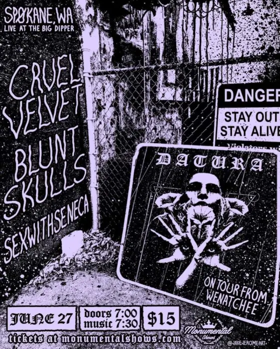 Image: Datura, Cruel Velvet, Blunt Skulls, Sex With Seneca