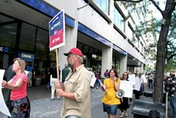 Downtown protesters decry Chase banking profits