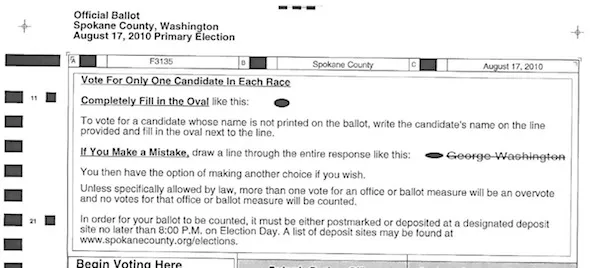 Election 2010: Don't vote for George Washington.