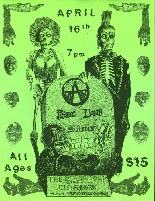 Image: Electric Chair, Psychic Death, Simp, Reaping Fields