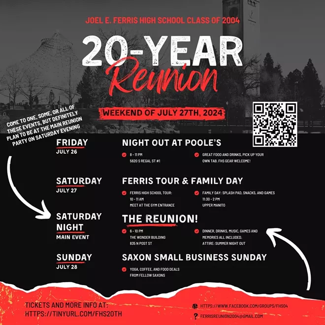 List of events for the FHS Class of '04 Reunion.
