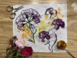 Image: Flower Pounding with Hand Embroidery