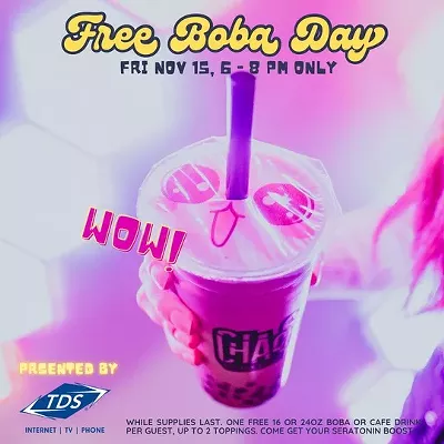 Image: free boba at Chaos Arcade