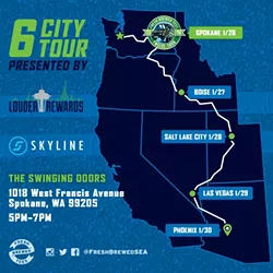 Calling all 12s! Fresh Brewed Tees rolls through Spokane tonight