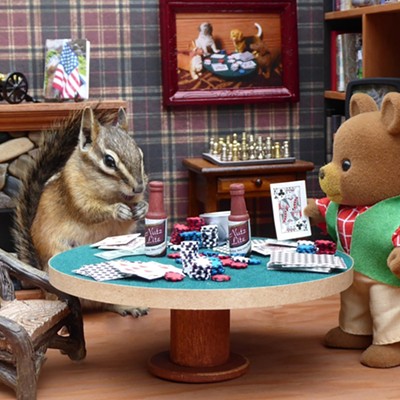 FriendChips captures chipmunks in the office, playing poker and drinking Nutz Lite