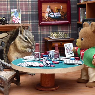 Image: FriendChips captures chipmunks in the office, playing poker and drinking Nutz Lite