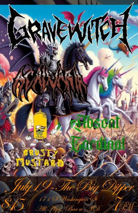 Image: Gravewitch, Acalvaria, Crusty Mustard, Absent Cardinal