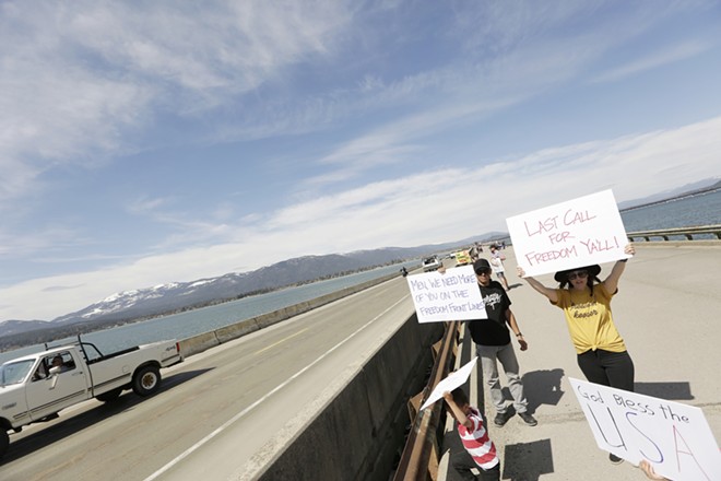 Idaho Stay-Home Order Protest at The Long Bridge