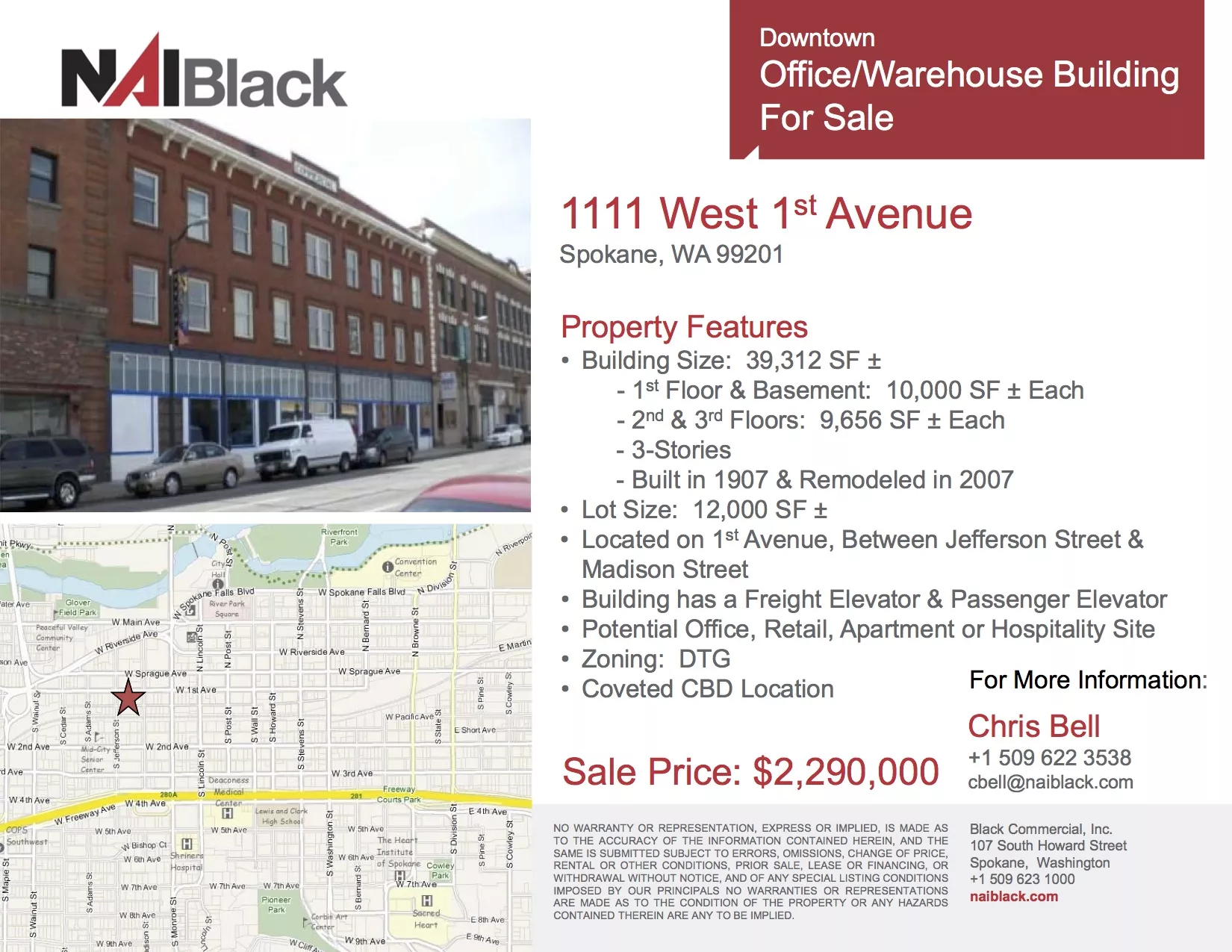 The NAI Black real estate listing for 1111 West 1st Avenue, formerly the site of BlueStar Digital Technologies