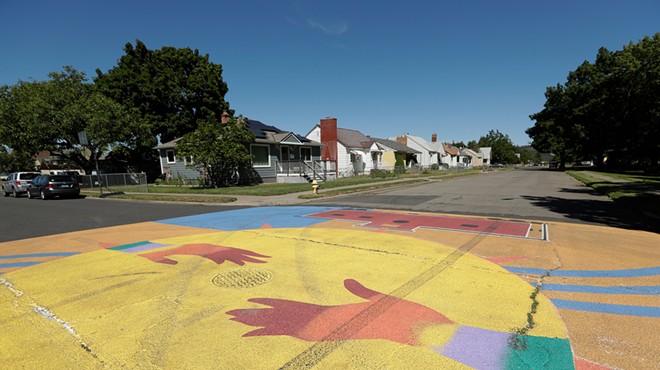 It's not just the Pride flag near Riverfront &mdash; Spokane is using traffic ticket money to paint unique street murals across the city