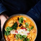 Image: Kofta, Coconut Curry, and Puffed Up Bread