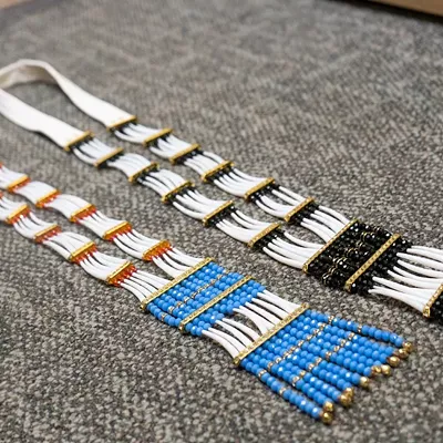 Image: Sunday, March 17th, 2024 | $150 per person Location: Upstairs Conference Area Doors Open | 11:30 am Workshop | 12 pm – 6 pm Dentalium Necklace