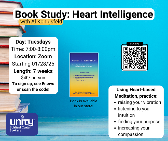 Online book study of the book Heart Intelligence starts January 28 and is ALL ONLINE!