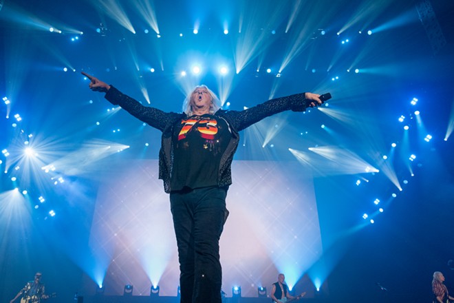 Photos of Def Leppard performing at the Spokane Arena on September 6, 2024