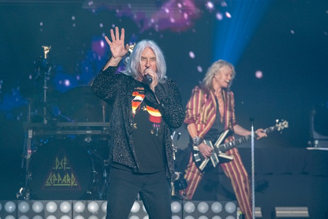 Photos of Def Leppard performing at the Spokane Arena on September 6, 2024