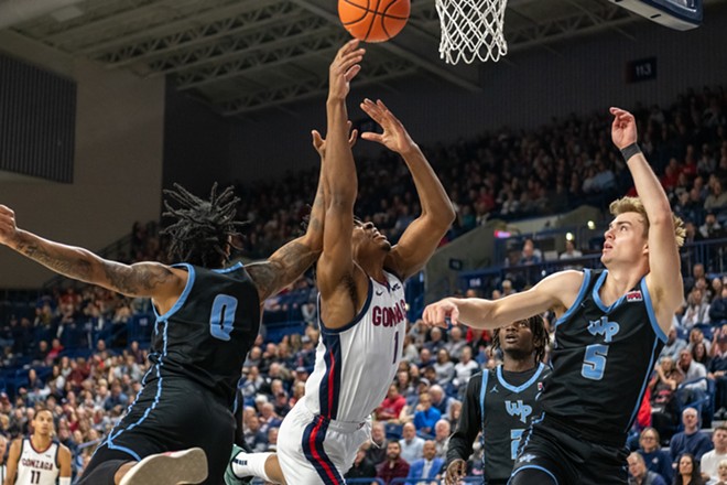 Image: Photos of Gonzaga's 109-52 exhibition win over Warner Pacific Univesity on Wednesday, October 30, 2024