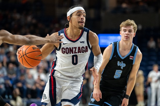 Image: Photos of Gonzaga's 109-52 exhibition win over Warner Pacific Univesity on Wednesday, October 30, 2024