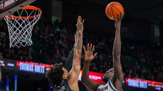Image: Photos of Gonzaga's 81-50 win over Portland at the Community Cancer Fund Classic at the Spokane Arena on Thursday, January 2, 2025