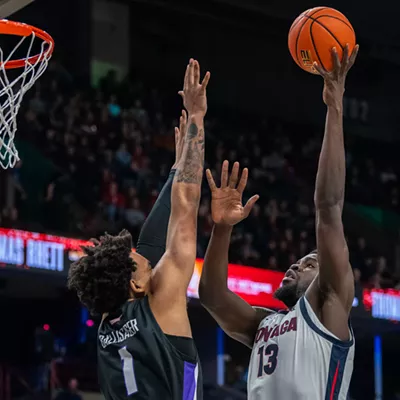 Image: Photos of Gonzaga's 81-50 win over Portland at the Community Cancer Fund Classic at the Spokane Arena on Thursday, January 2, 2025