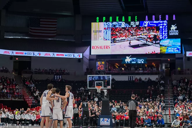 Image: Photos of Gonzaga's 81-50 win over Portland at the Community Cancer Fund Classic at the Spokane Arena on Thursday, January 2, 2025