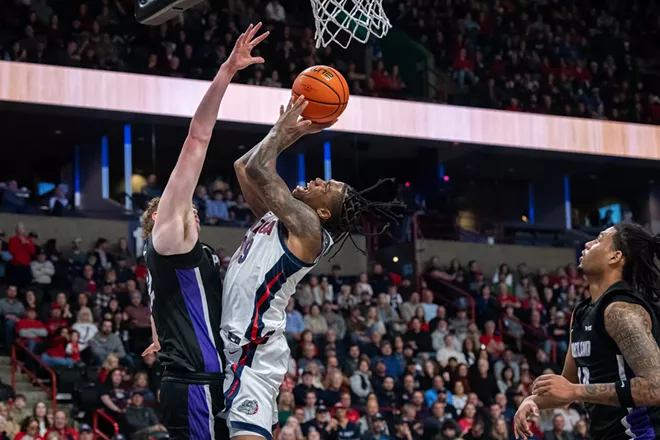 Image: Photos of Gonzaga's 81-50 win over Portland at the Community Cancer Fund Classic at the Spokane Arena on Thursday, January 2, 2025