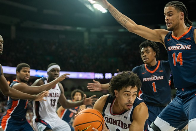 Image: Photos of Gonzaga's 86-60 win over Pepperdine at the Spokane Arena on Jan. 4, 2024